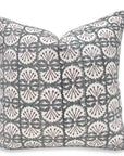 Designer Hand Block Print Thick Cotton White Throw Pillow Cover - BIJHNI - Fabdivine