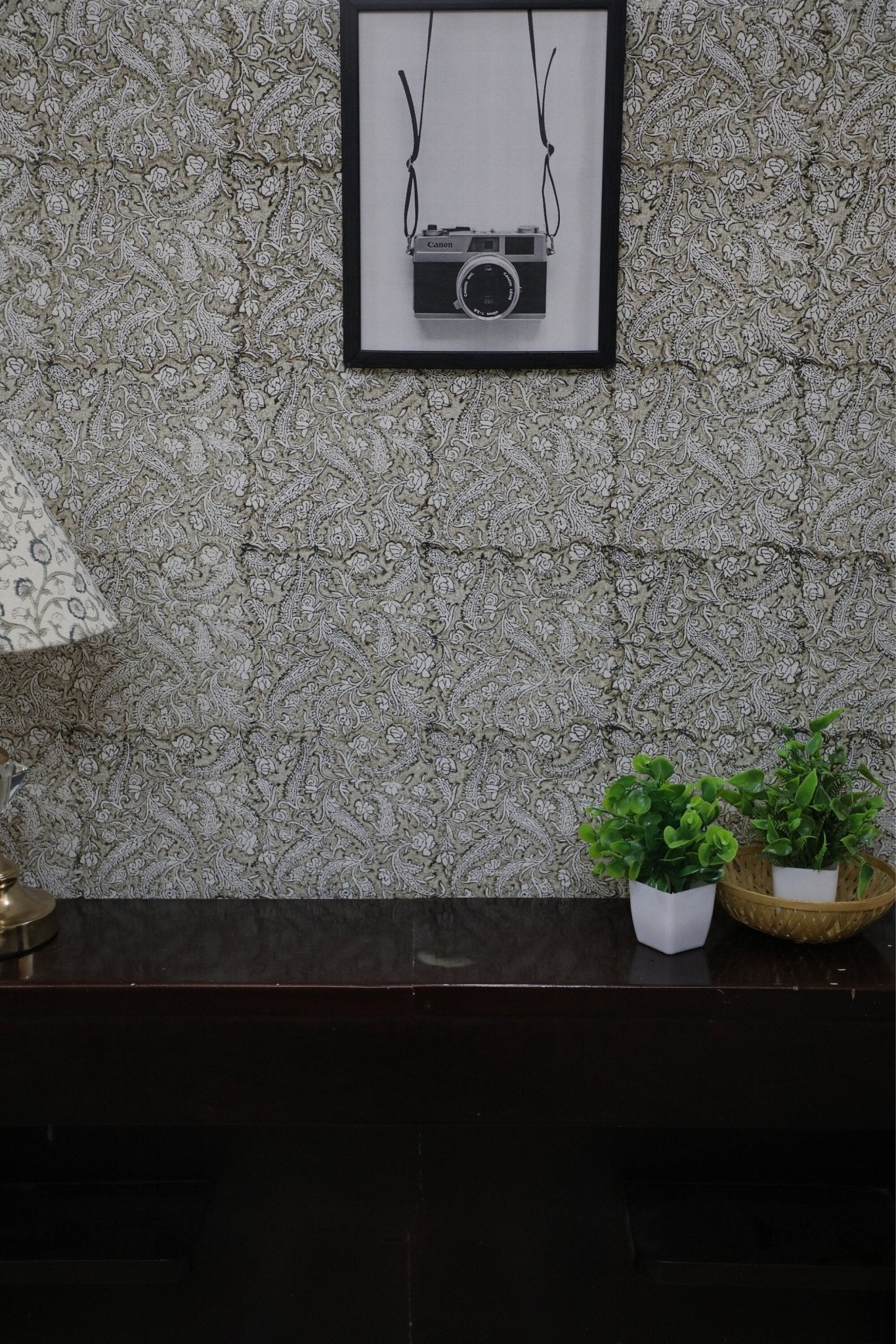 BLACK FOREST BLOCK PRINT WALLPAPER - Fabdivine