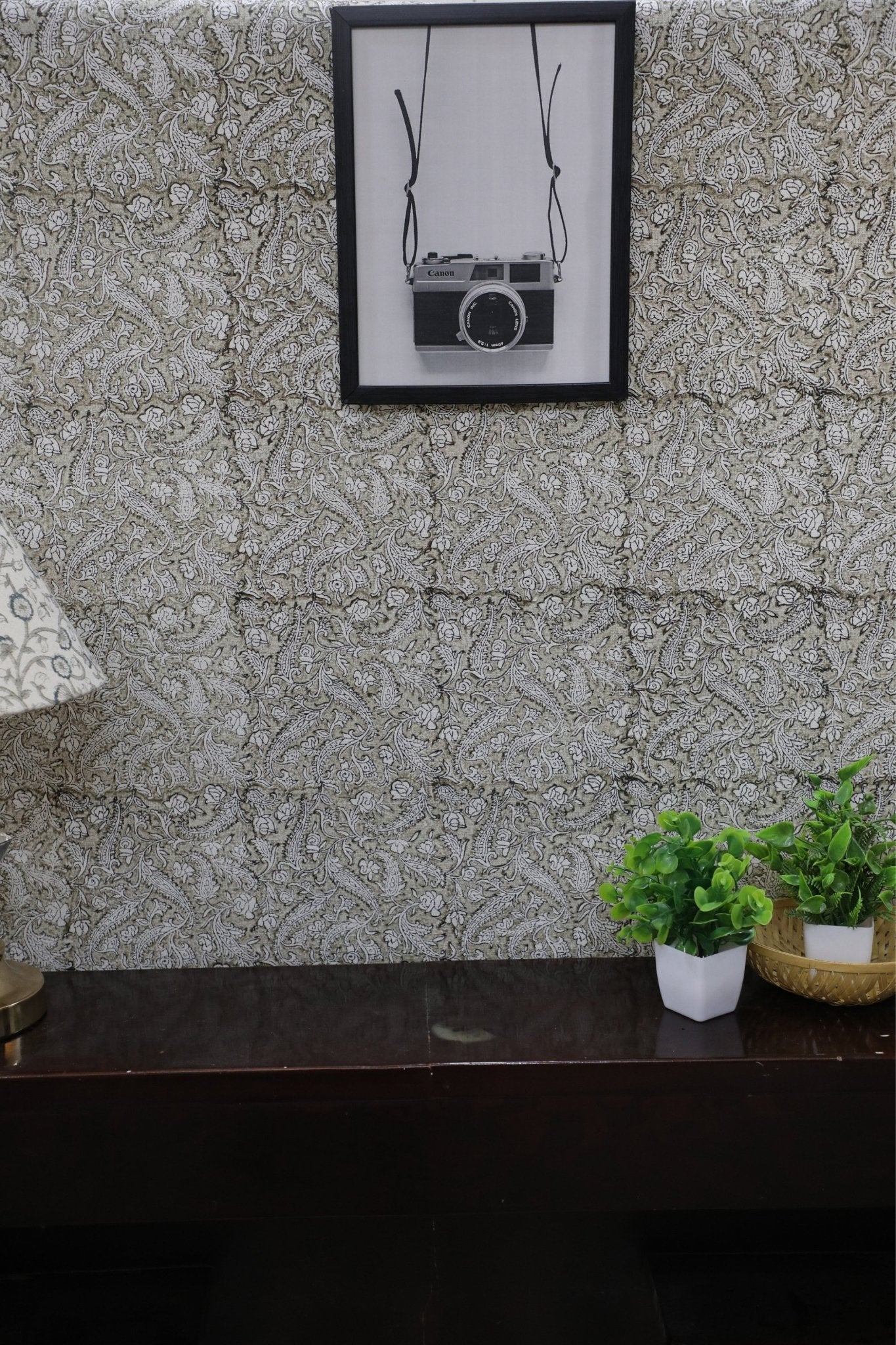 BLACK FOREST BLOCK PRINT WALLPAPER - Fabdivine