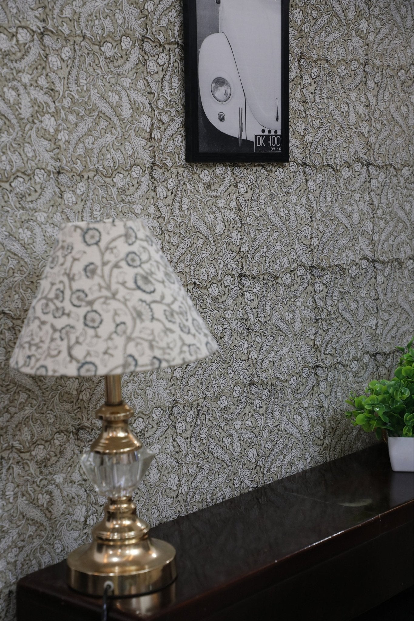 BLACK FOREST BLOCK PRINT WALLPAPER - Fabdivine