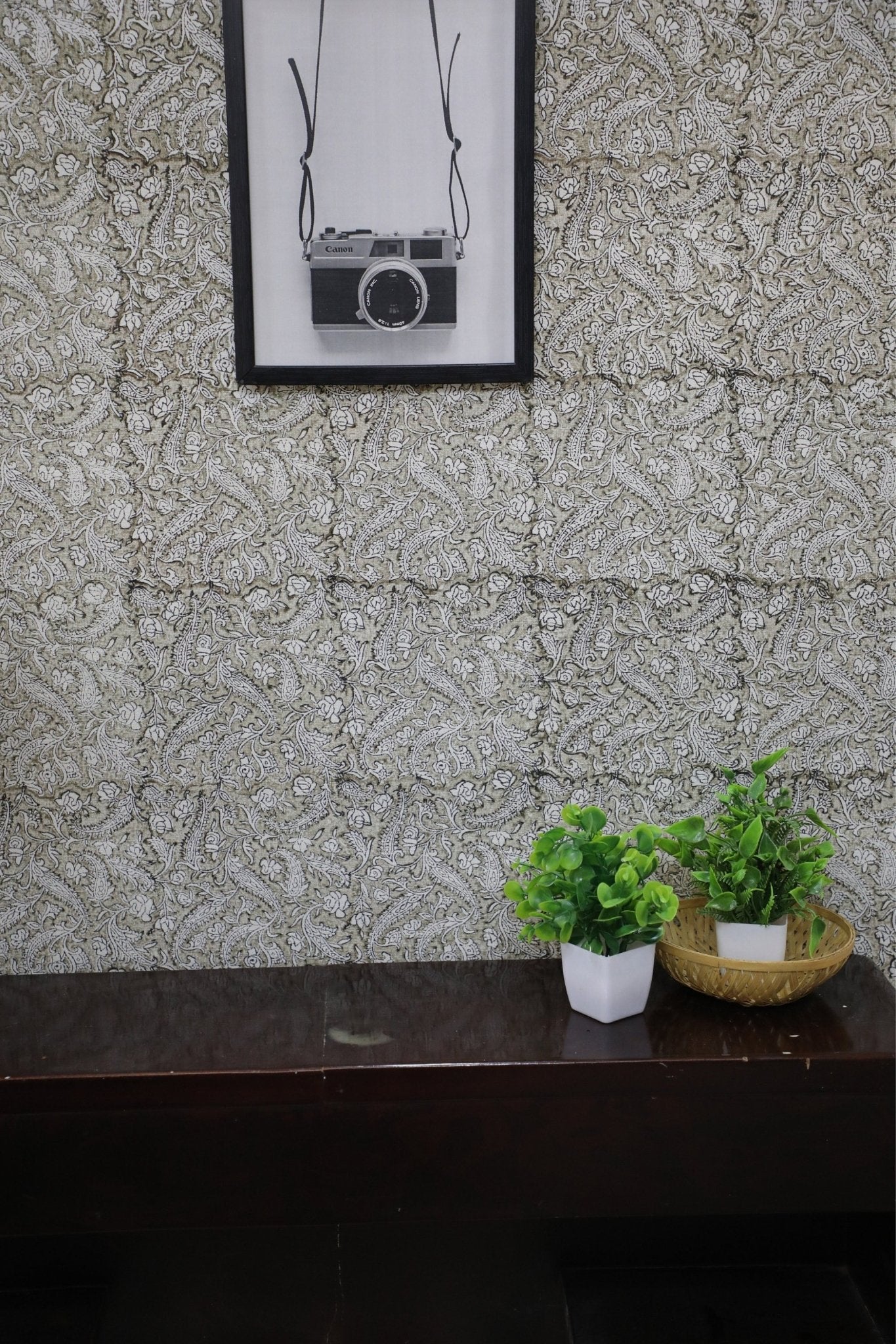 BLACK FOREST BLOCK PRINT WALLPAPER - Fabdivine