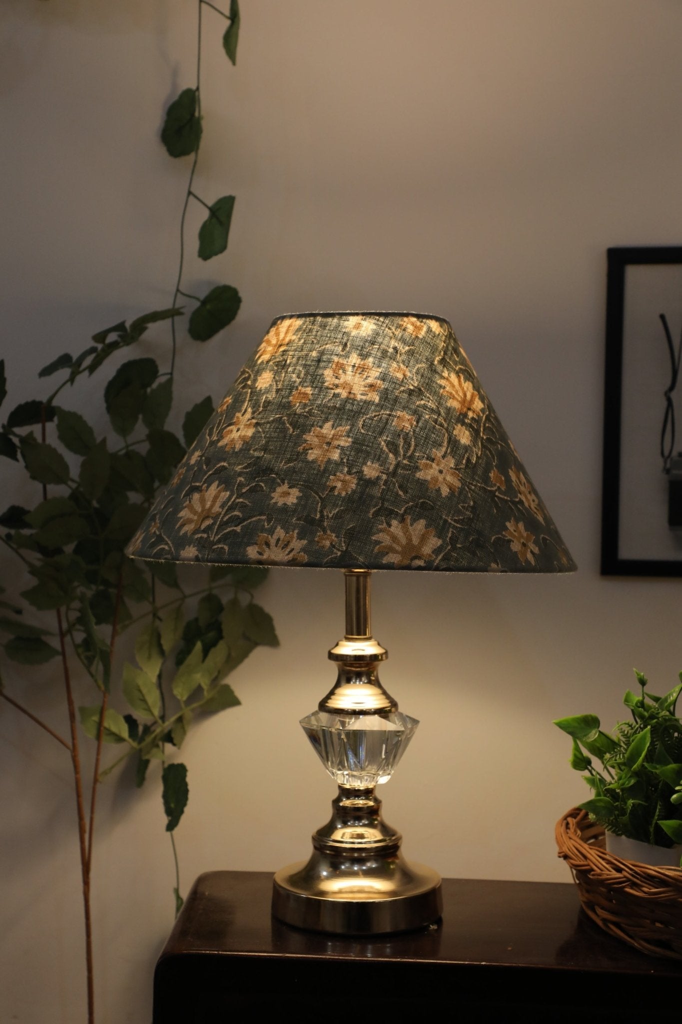 Block print cone lampshade - Aradhana - Fabdivine