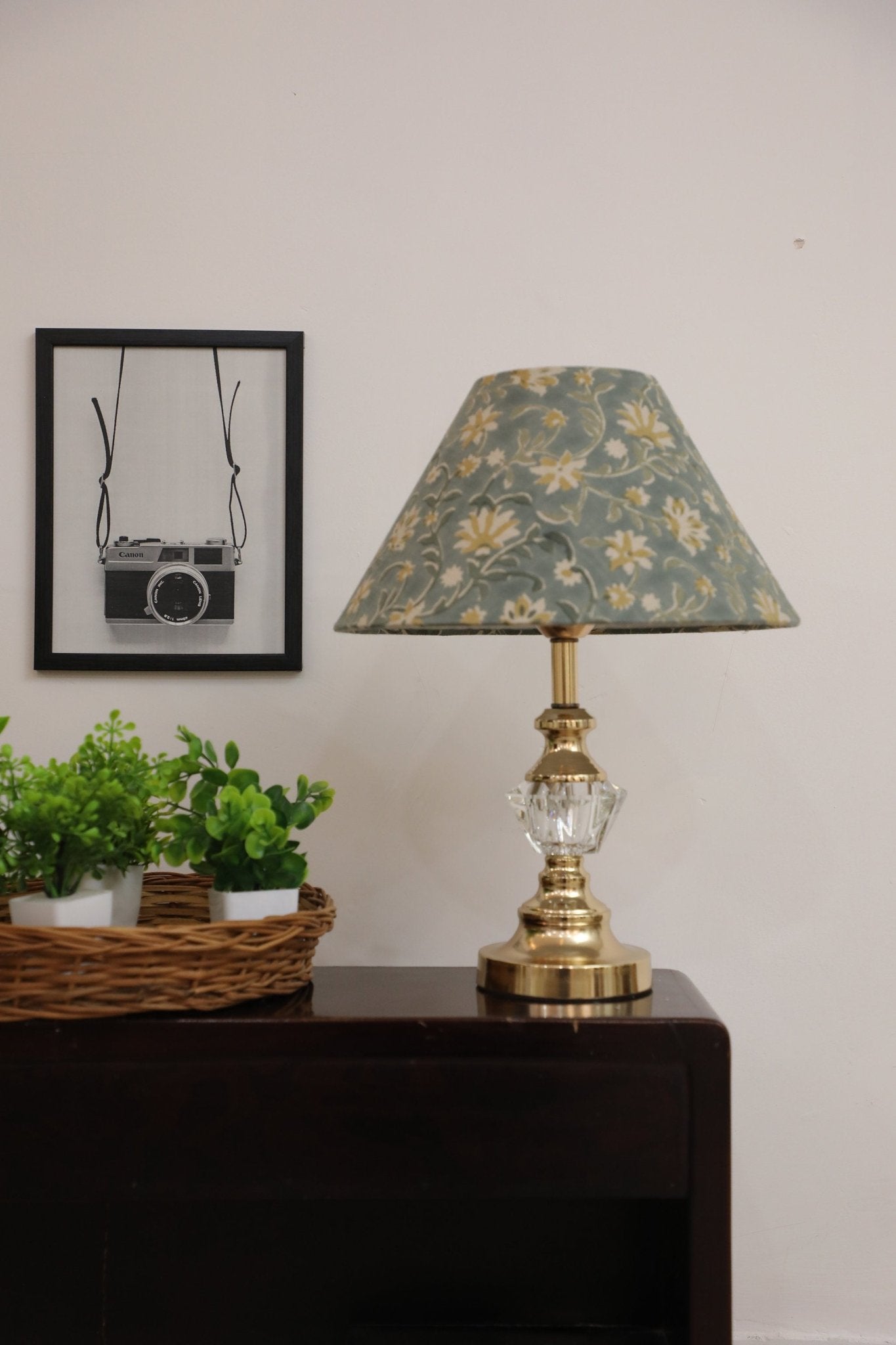 Block print cone lampshade - Aradhana - Fabdivine