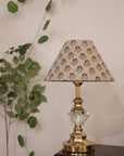 Block print cone lampshade - Bagru buti - Fabdivine