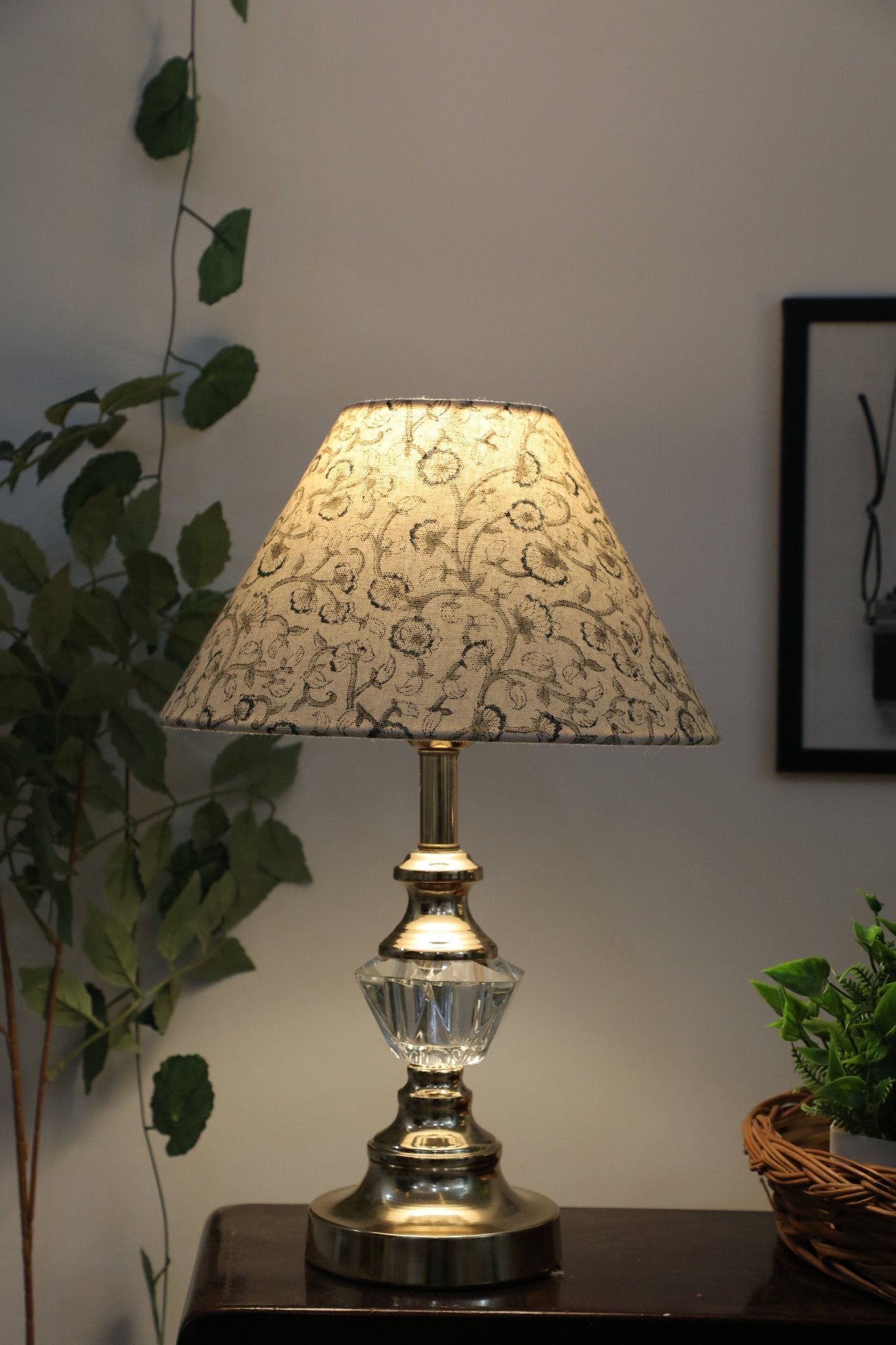 Block print cone lampshade - Himachal - Fabdivine