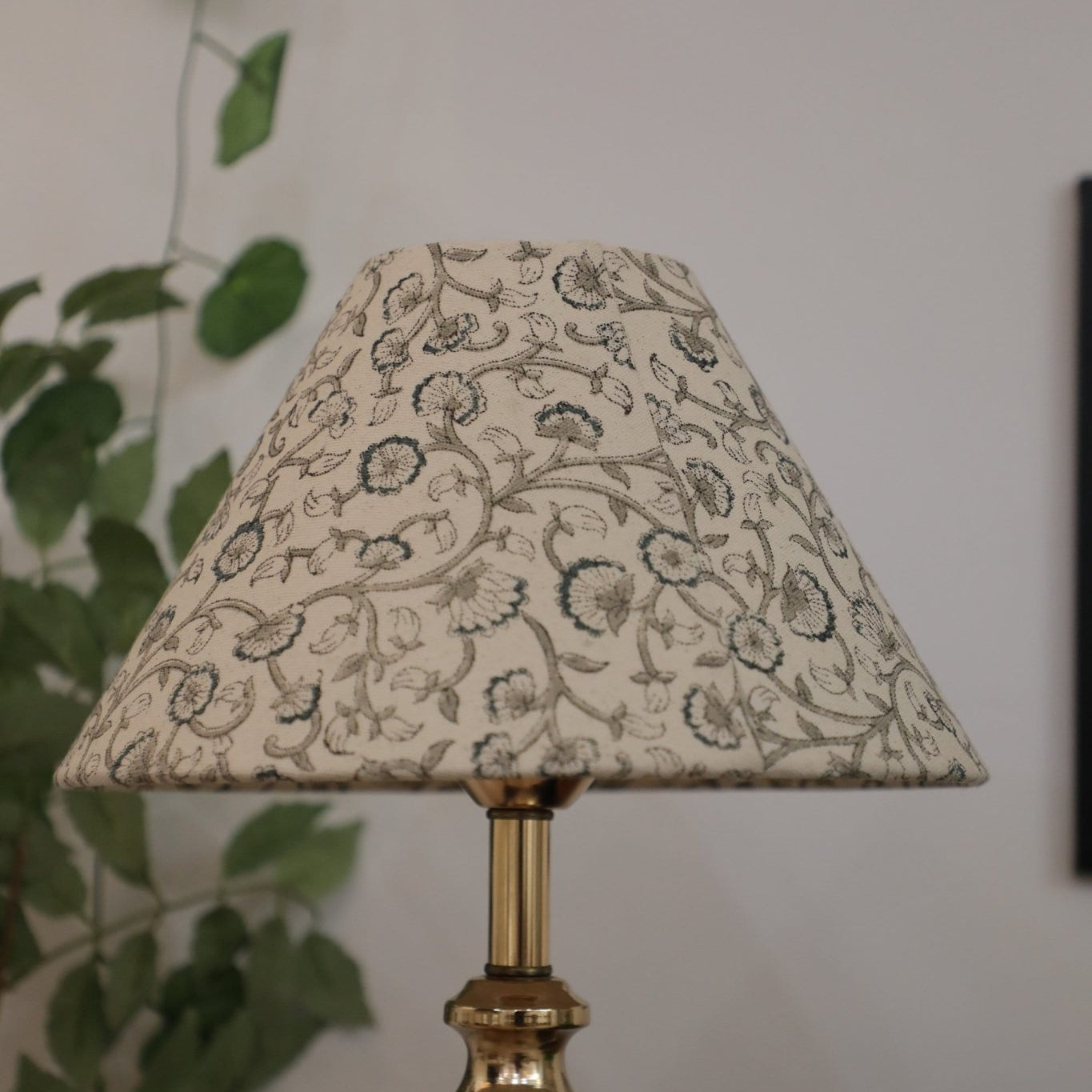 Block print cone lampshade - Himachal - Fabdivine