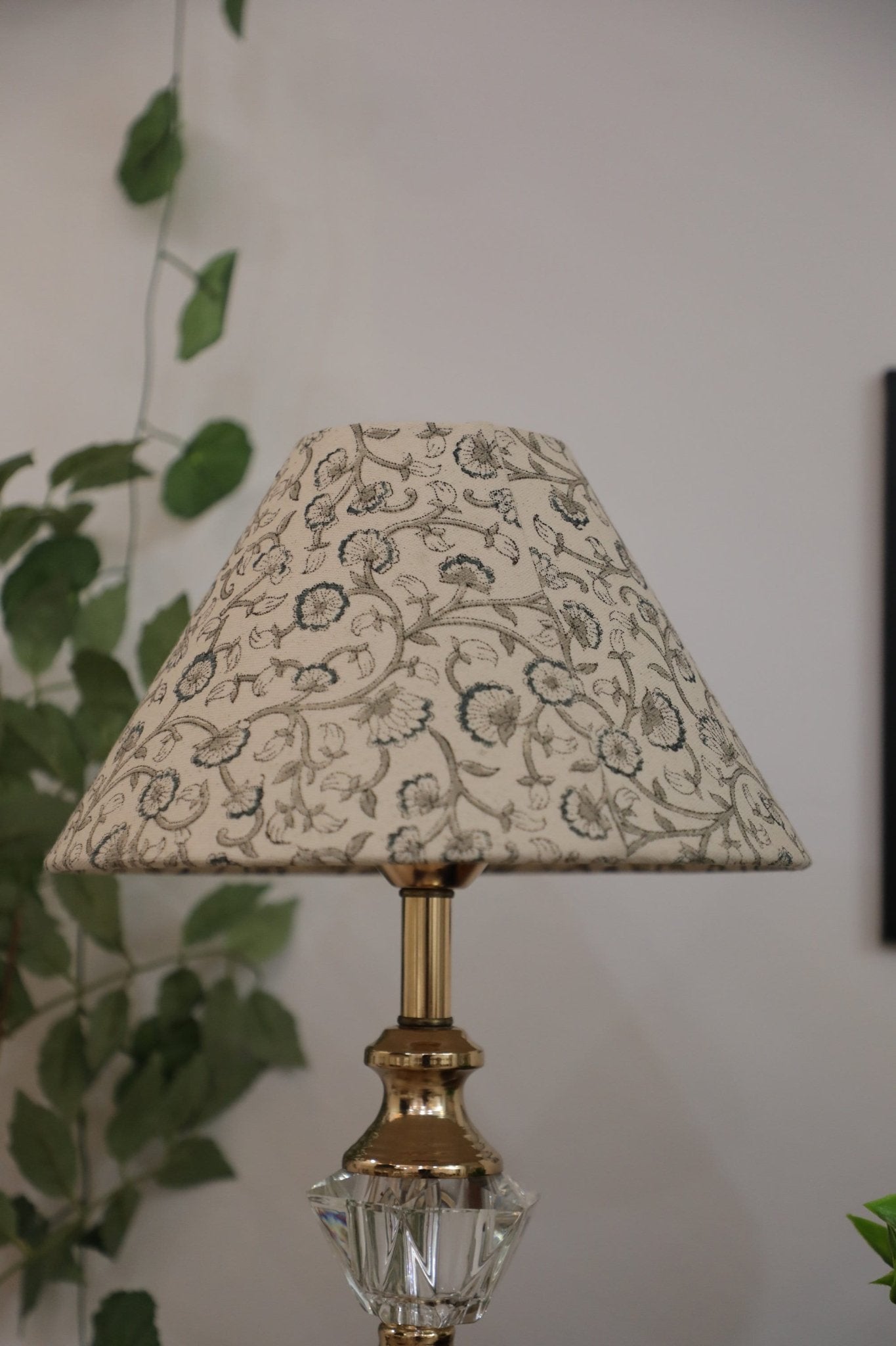 Block print cone lampshade - Himachal - Fabdivine