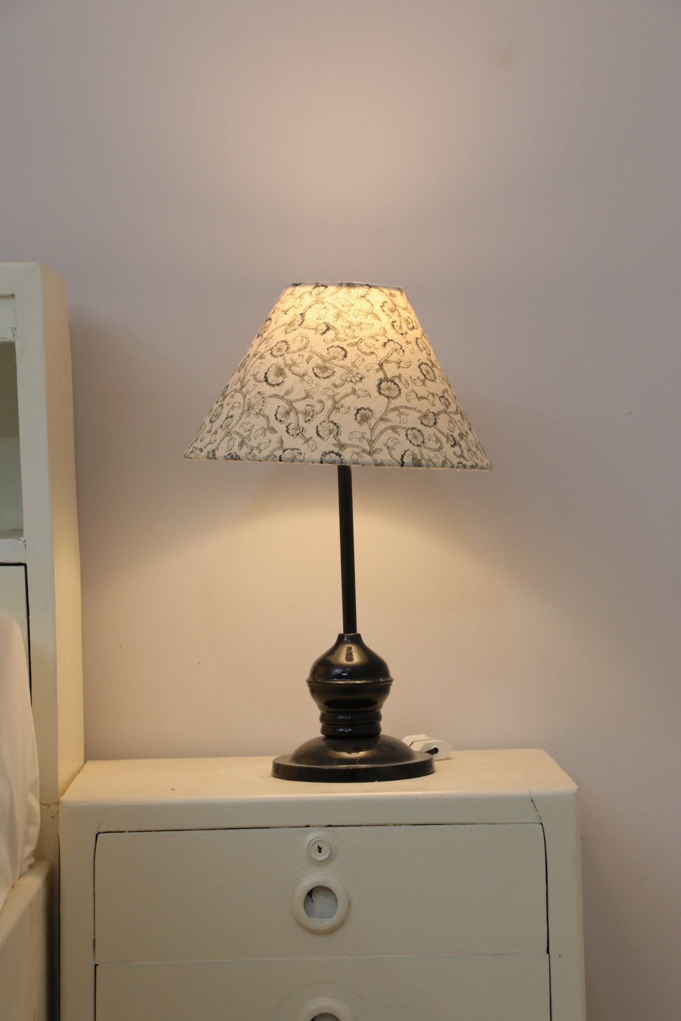 Block print cone lampshade - Himachal - Fabdivine