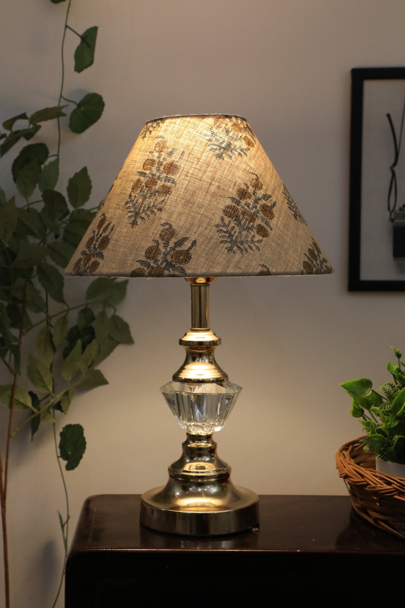 Block print cone lampshade - Hjara - Fabdivine