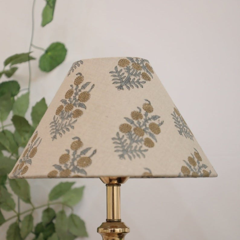 Block print cone lampshade - Hjara - Fabdivine