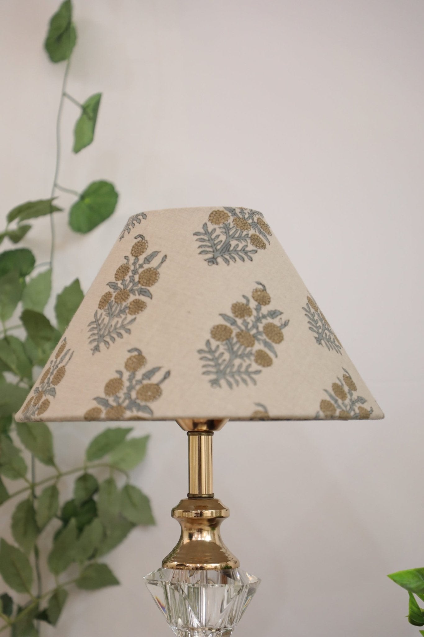 Block print cone lampshade - Hjara - Fabdivine