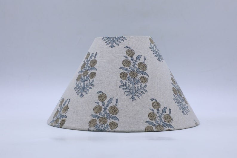 Block print cone lampshade - Hjara - Fabdivine