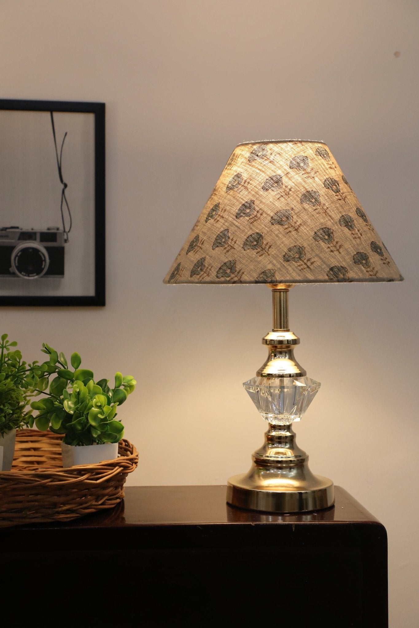 Block print cone lampshade - Kohinoor - Fabdivine