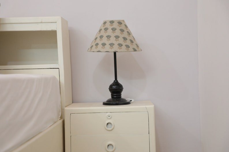 Block print cone lampshade - Kohinoor - Fabdivine