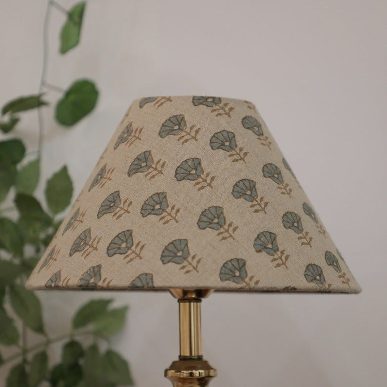 Block print cone lampshade - Kohinoor - Fabdivine