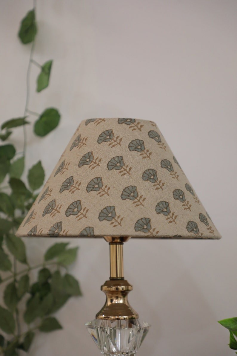 Block print cone lampshade - Kohinoor - Fabdivine