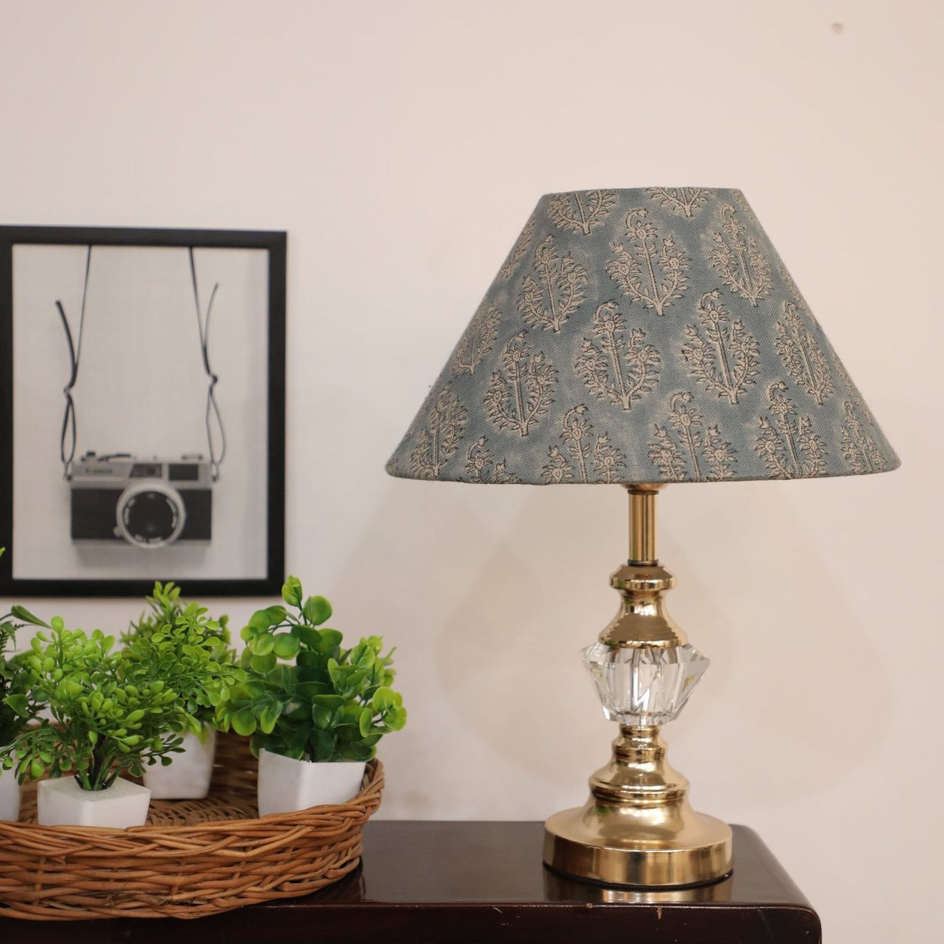 Block print cone lampshade - Neel Gagan - Fabdivine