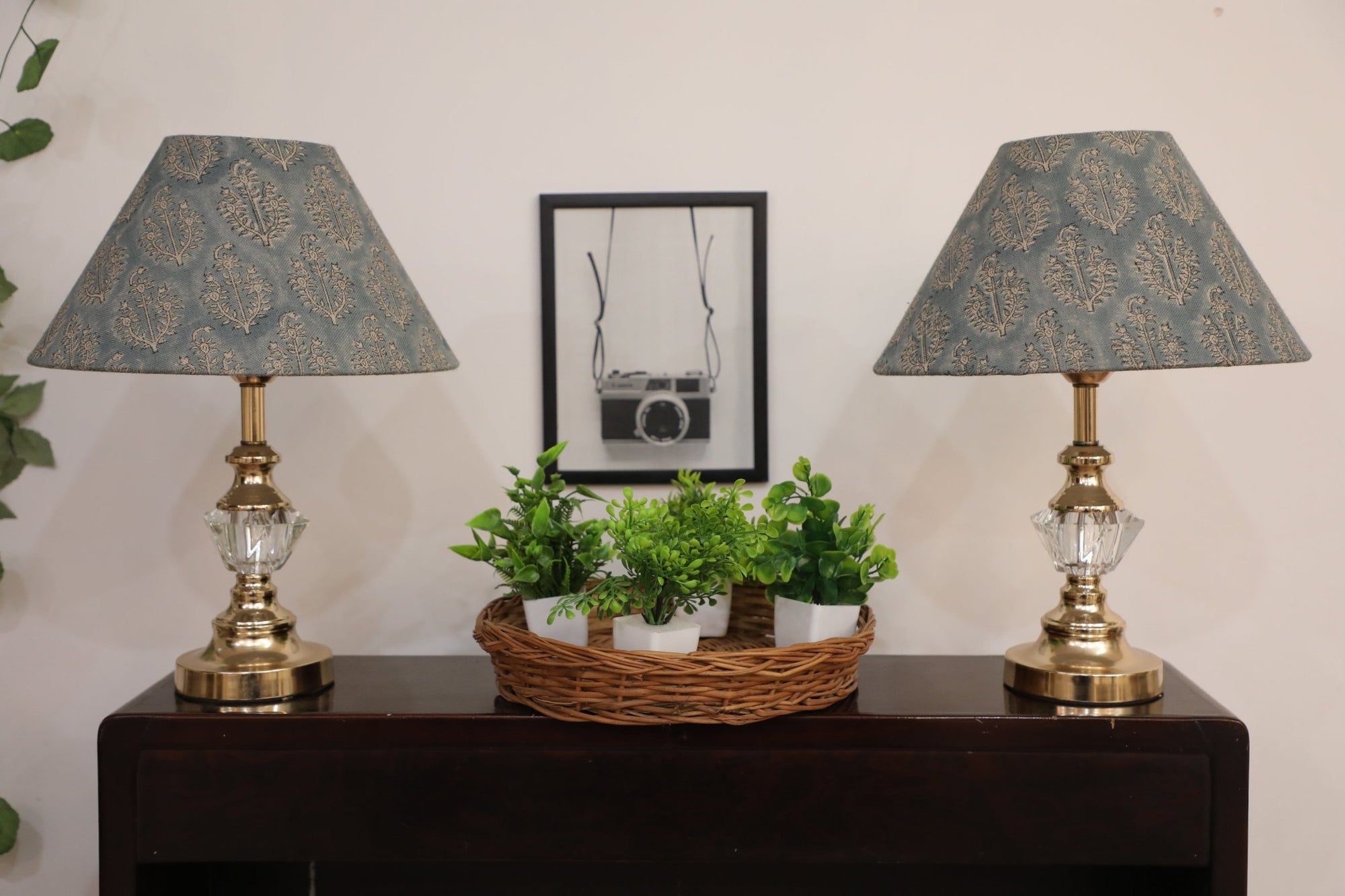 Block print cone lampshade - Neel Gagan - Fabdivine