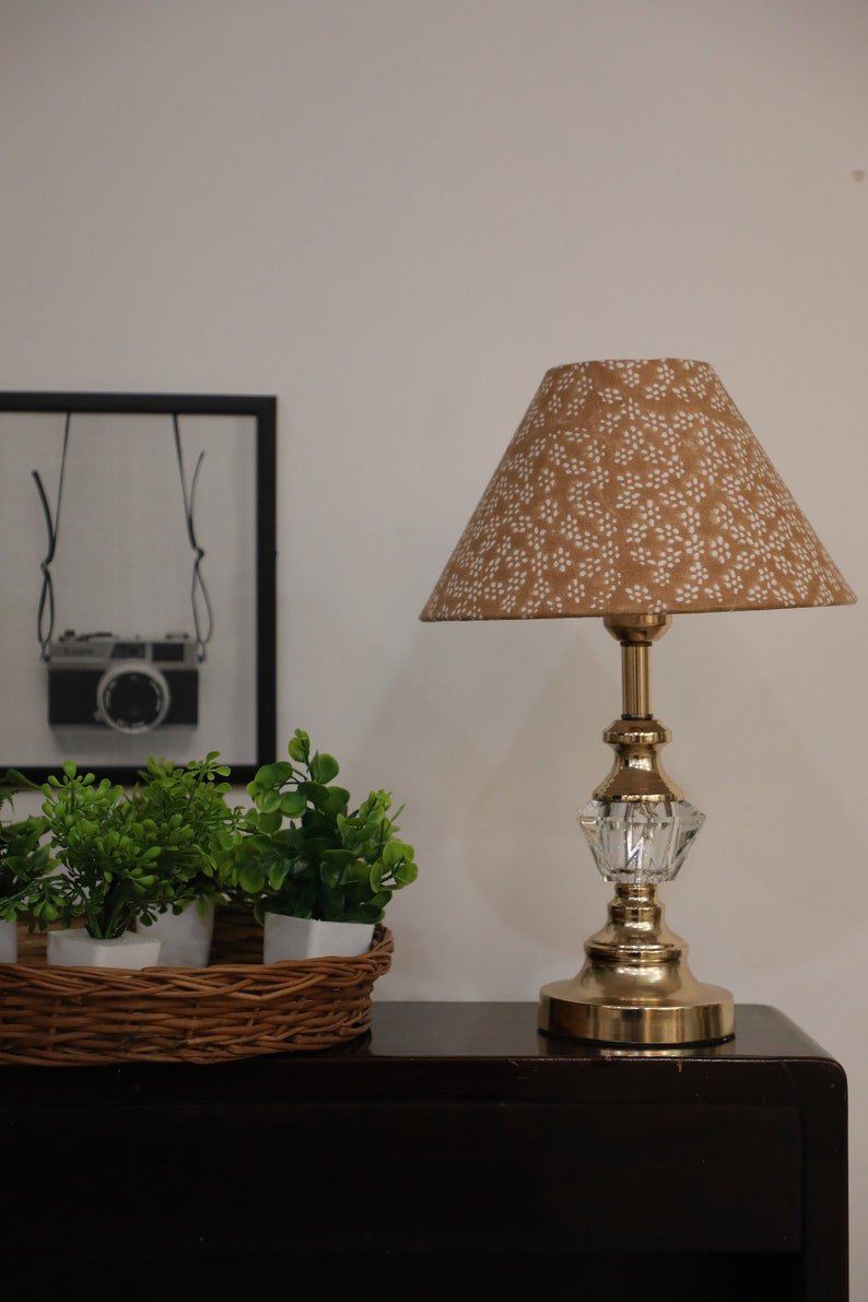 Block print cone lampshade - Ola vrishti - Fabdivine