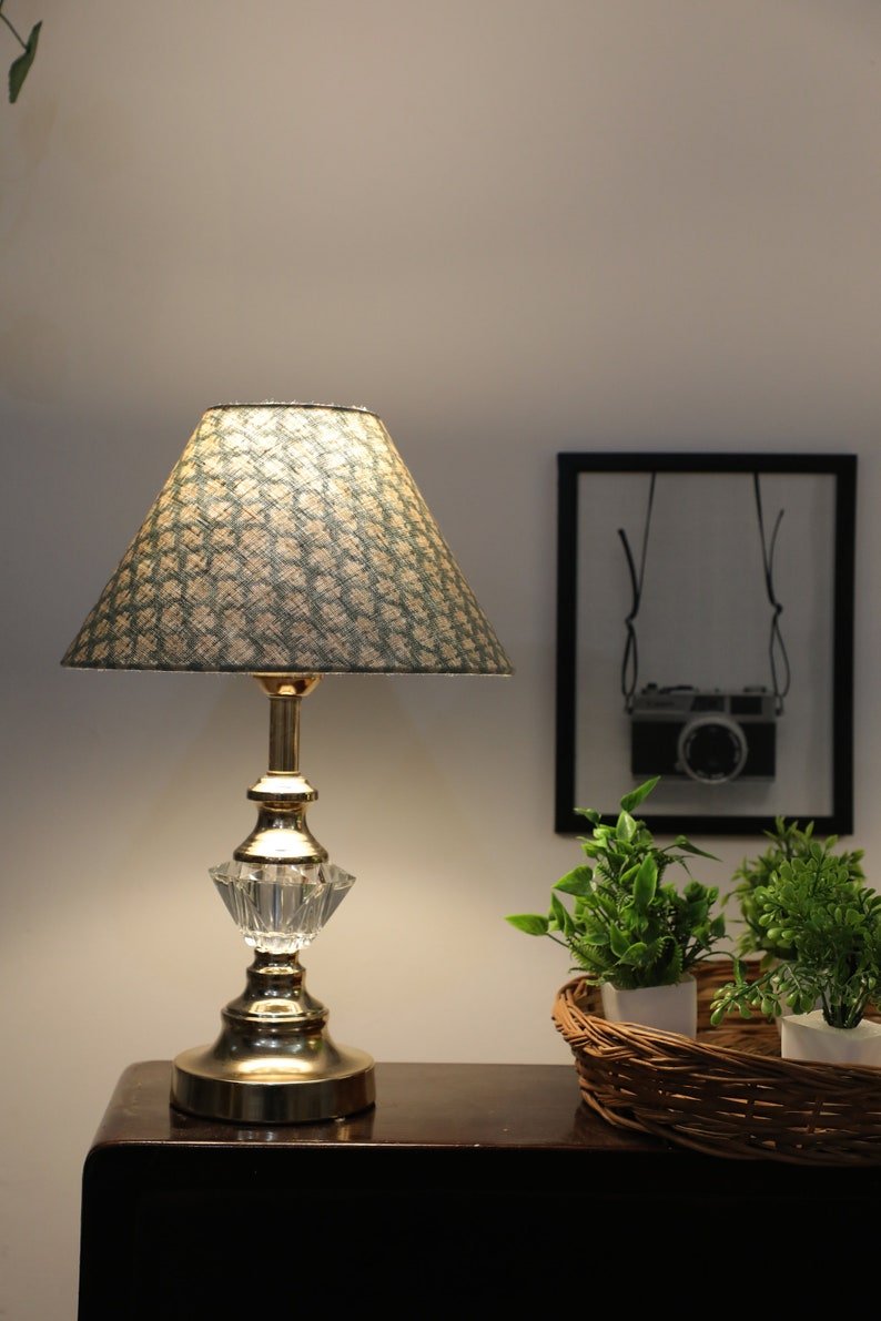 Block print cone lampshade - Pinkcity - Fabdivine