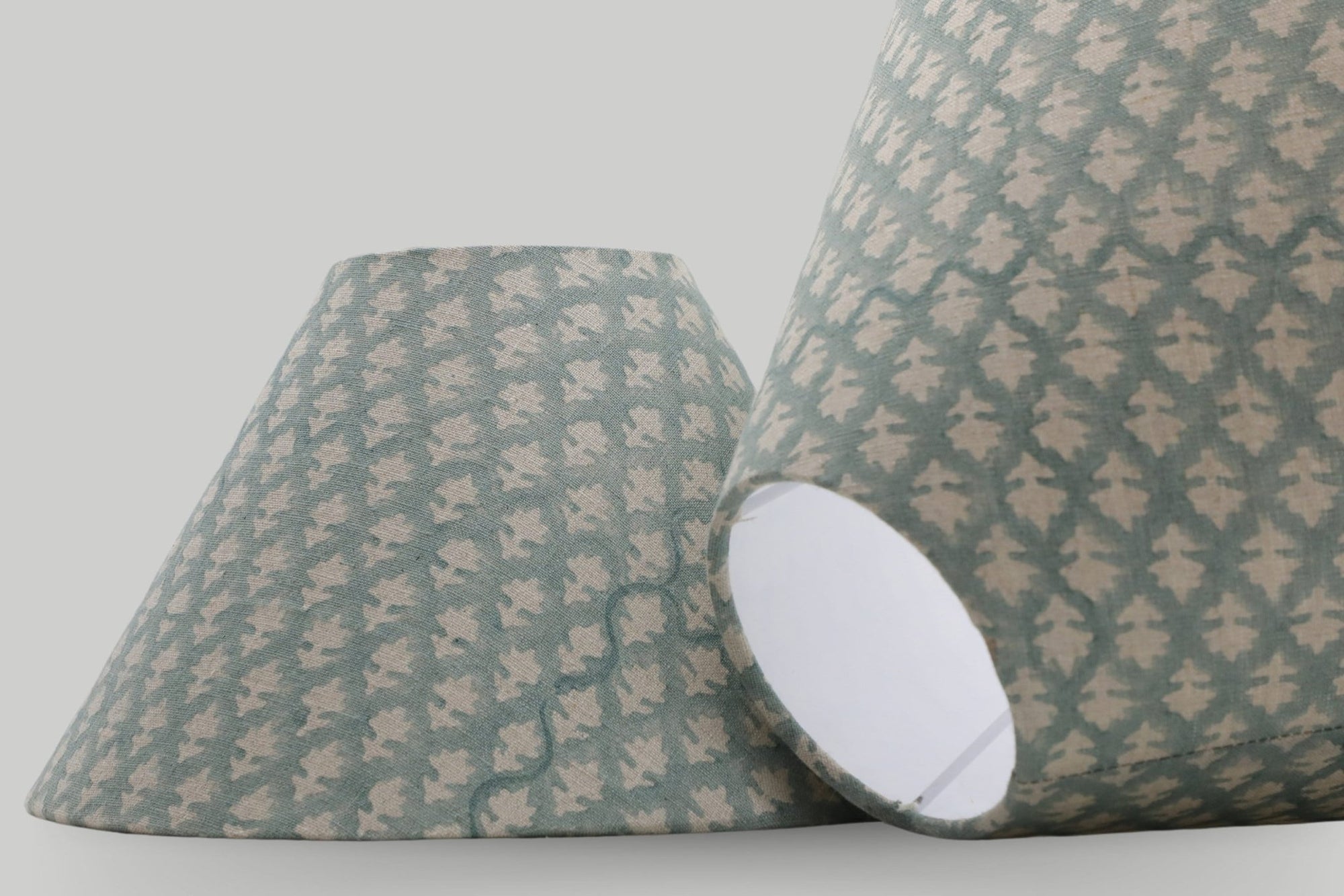 Block print cone lampshade - Pinkcity - Fabdivine