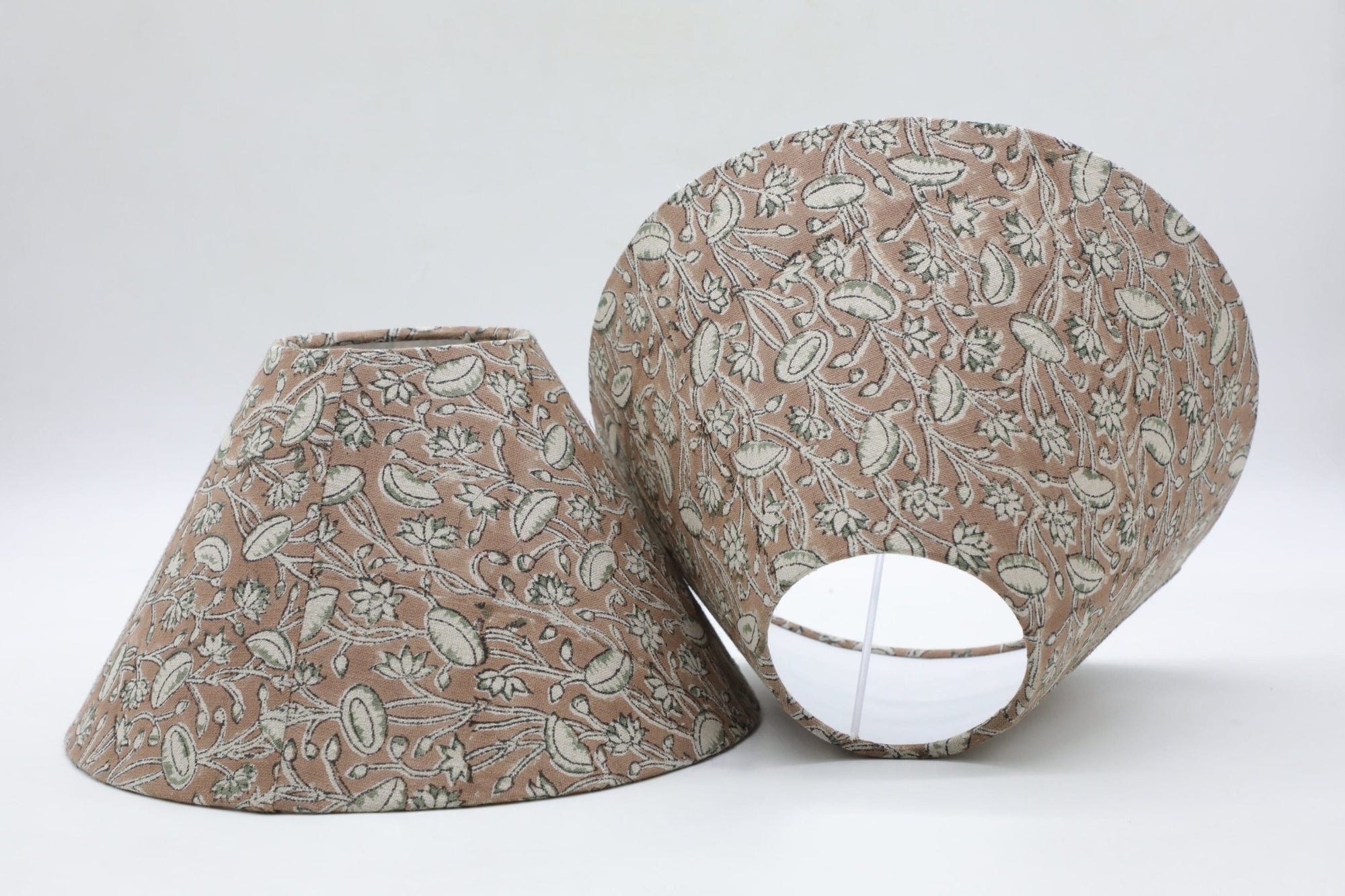 Block print cone lampshade - Pista - Fabdivine