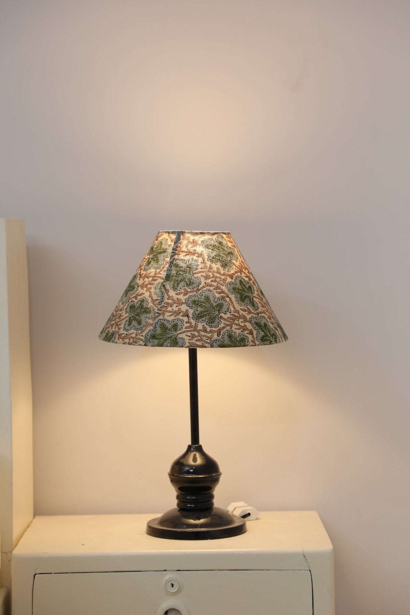 Block print cone lampshade - Pushpsamhita - FABDIVINE LLCBlock print cone lampshade - PushpsamhitaLampshadeFABDIVINE LLC