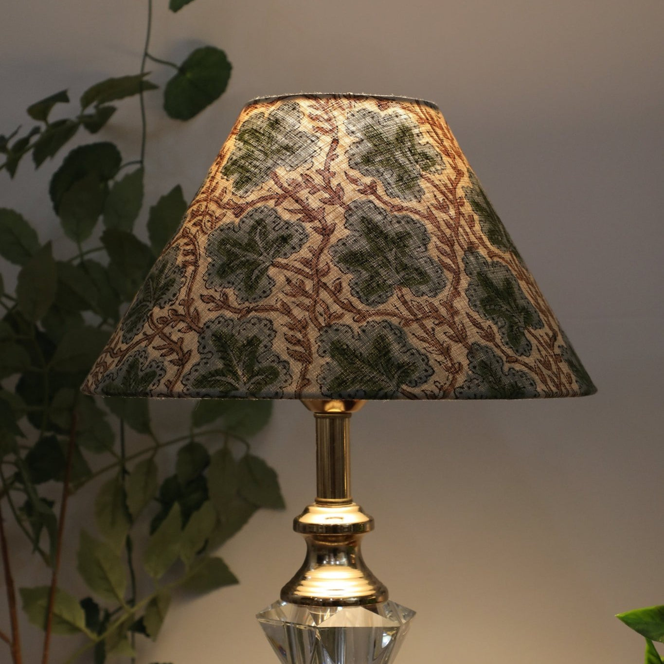 Block print cone lampshade - Pushpsamhita - Fabdivine