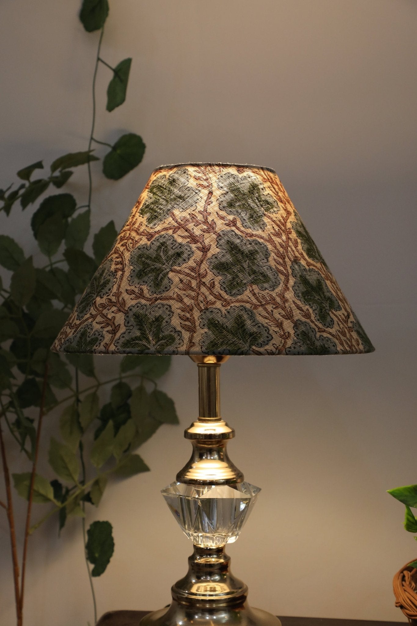 Block print cone lampshade - Pushpsamhita - Fabdivine