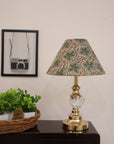 Block print cone lampshade - Pushpsamhita - Fabdivine