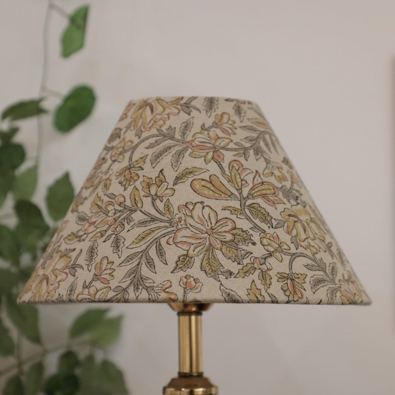 Block print cone lampshade - Qudrat - Fabdivine