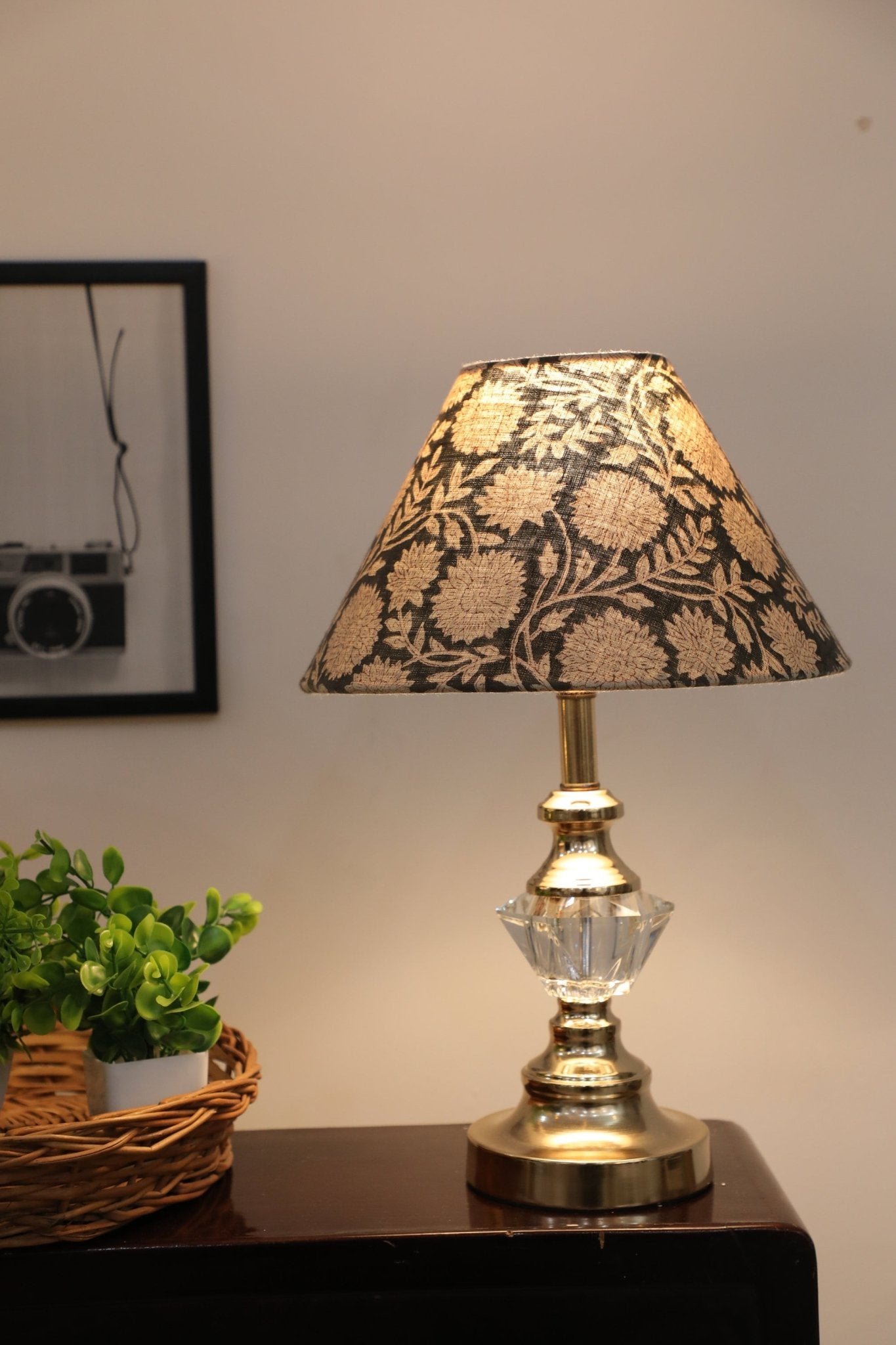 Block print cone lampshade - Rajat - FABDIVINE LLCBlock print cone lampshade - RajatLampshadeFABDIVINE LLC