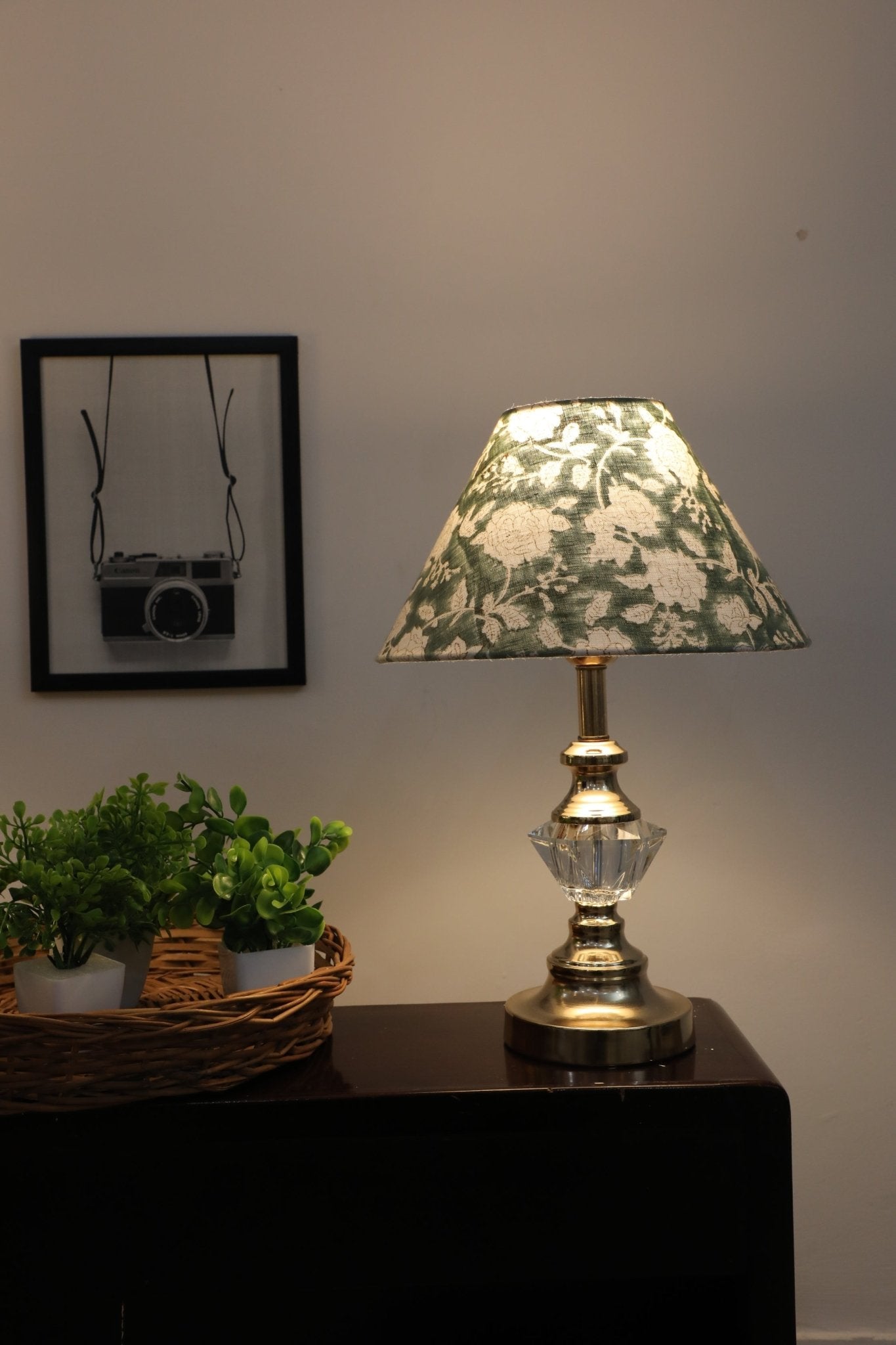 Block print cone lampshade - Rameshwaram - Fabdivine