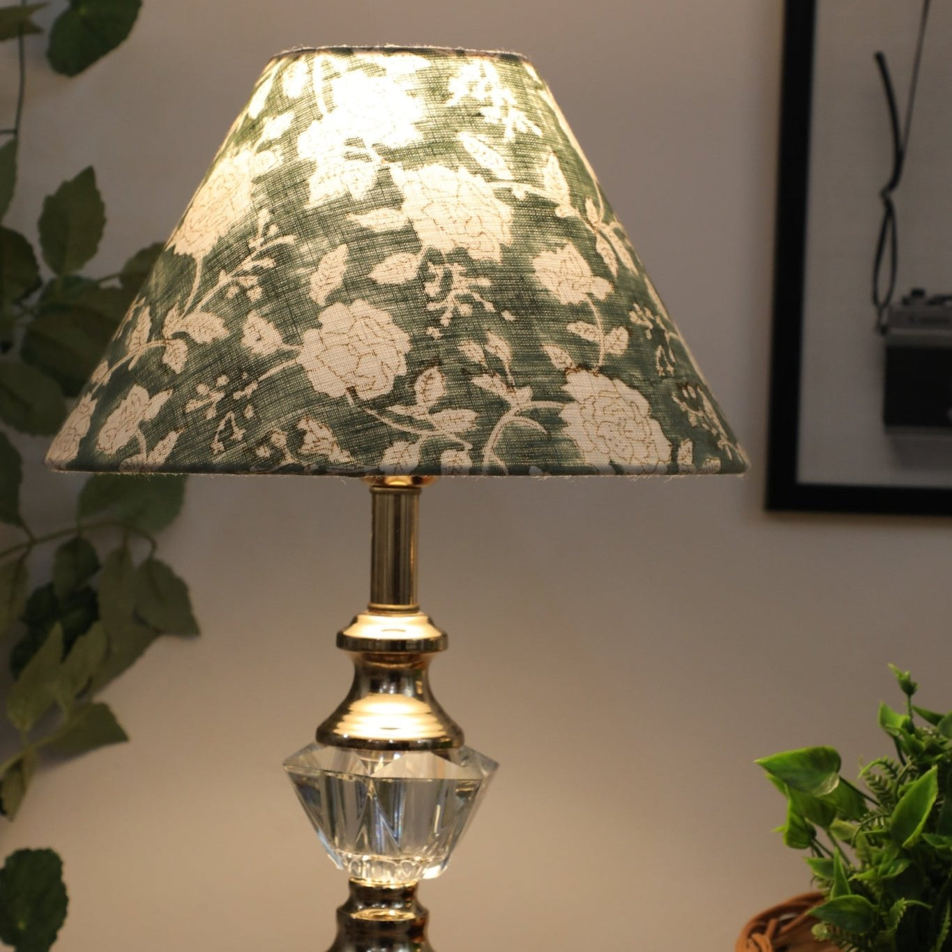 Block print cone lampshade - Rameshwaram - Fabdivine