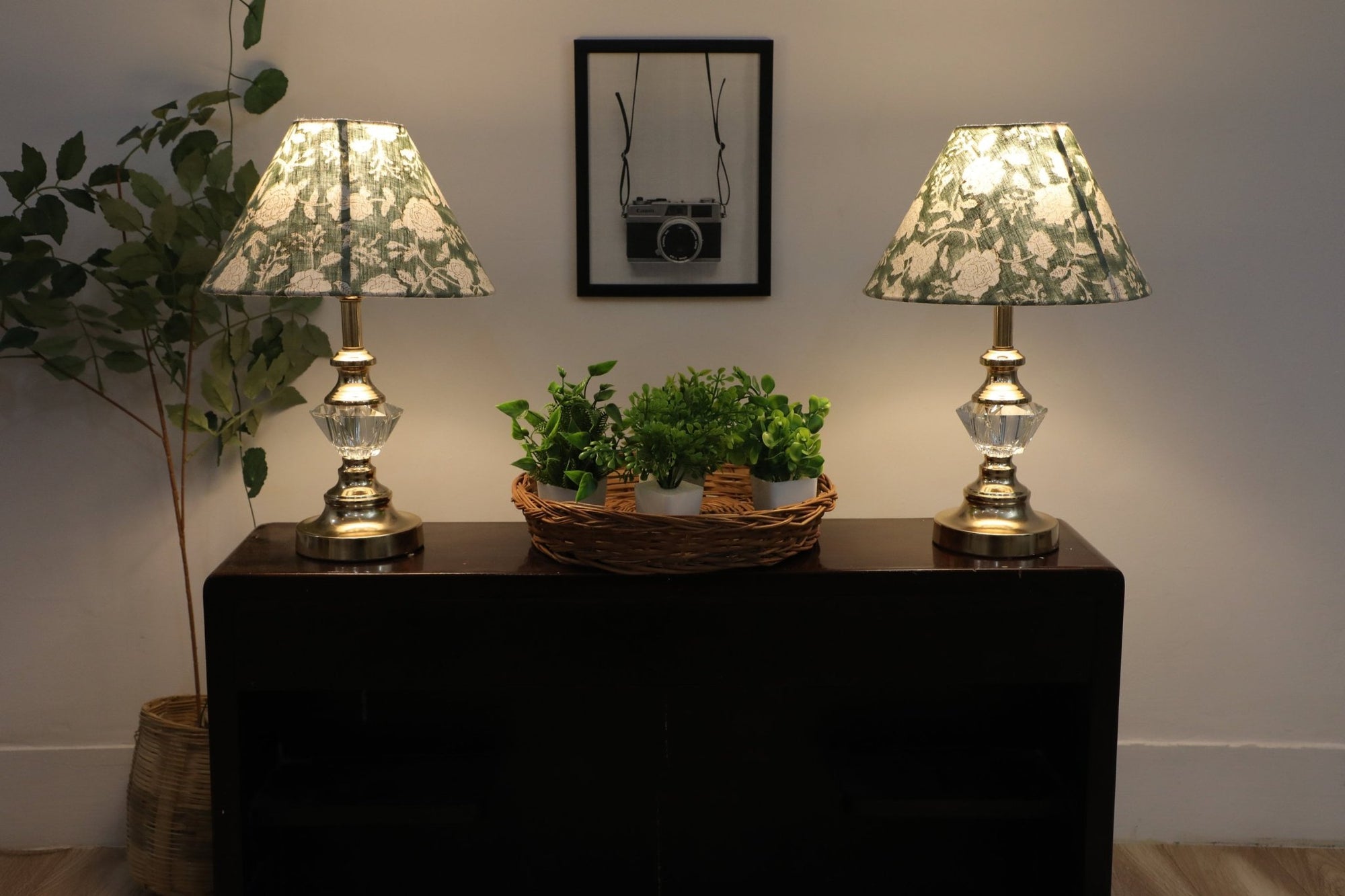 Block print cone lampshade - Rameshwaram - Fabdivine