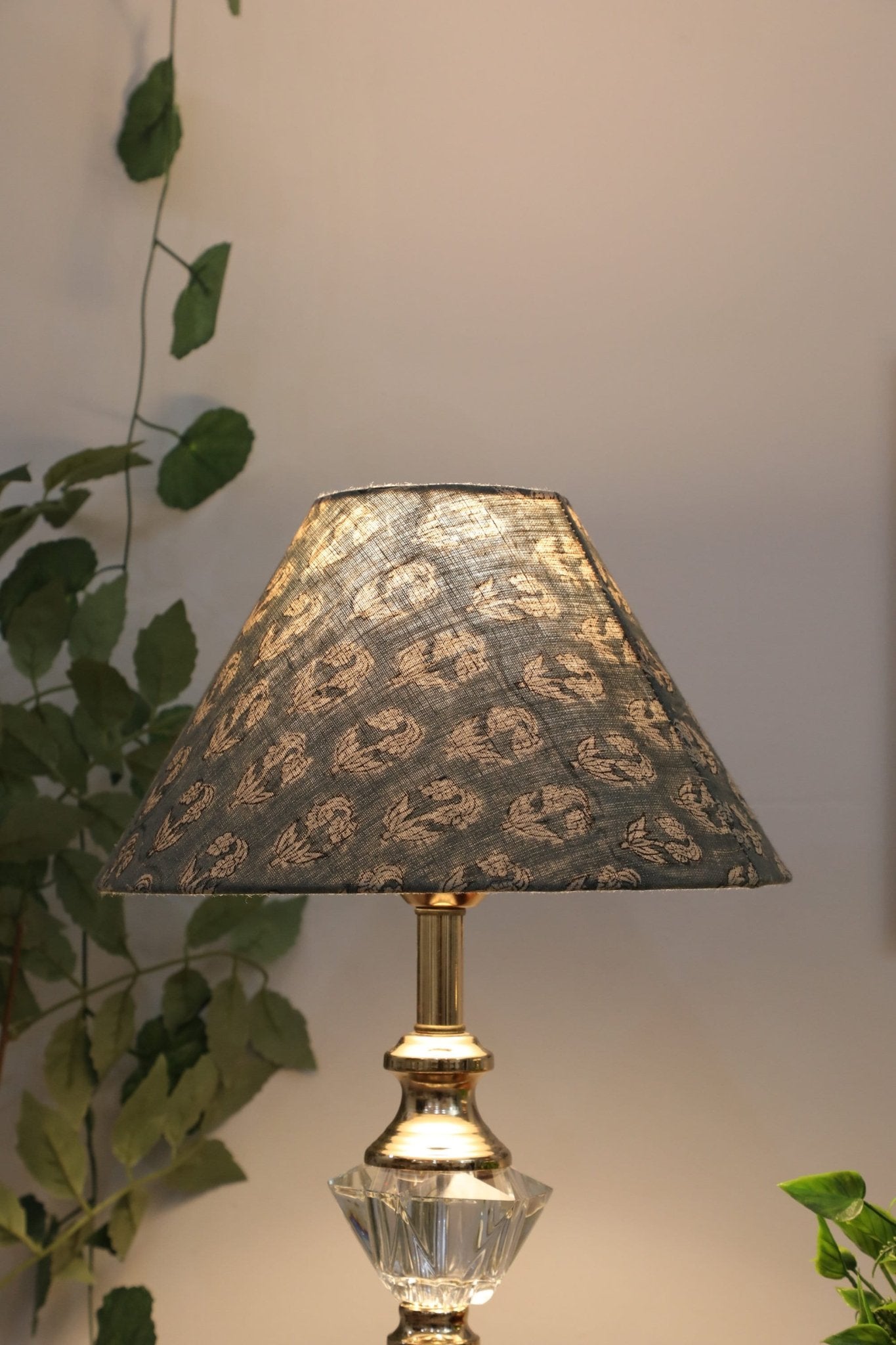 Block print cone lampshade - Superstar - Fabdivine