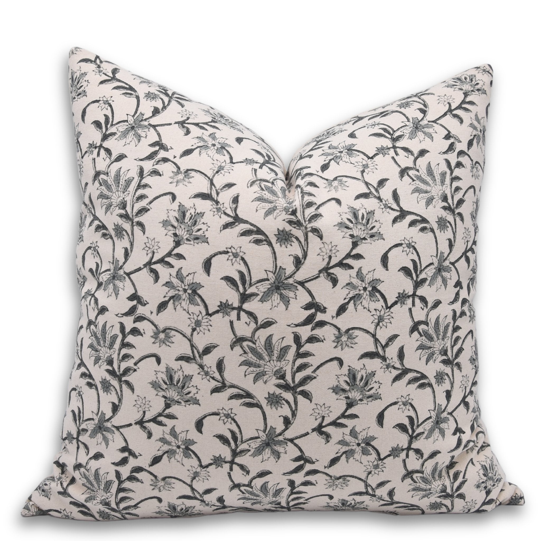 Hand Block Print duck canvas cotton designer pillow cover- ARADHANA - Fabdivine