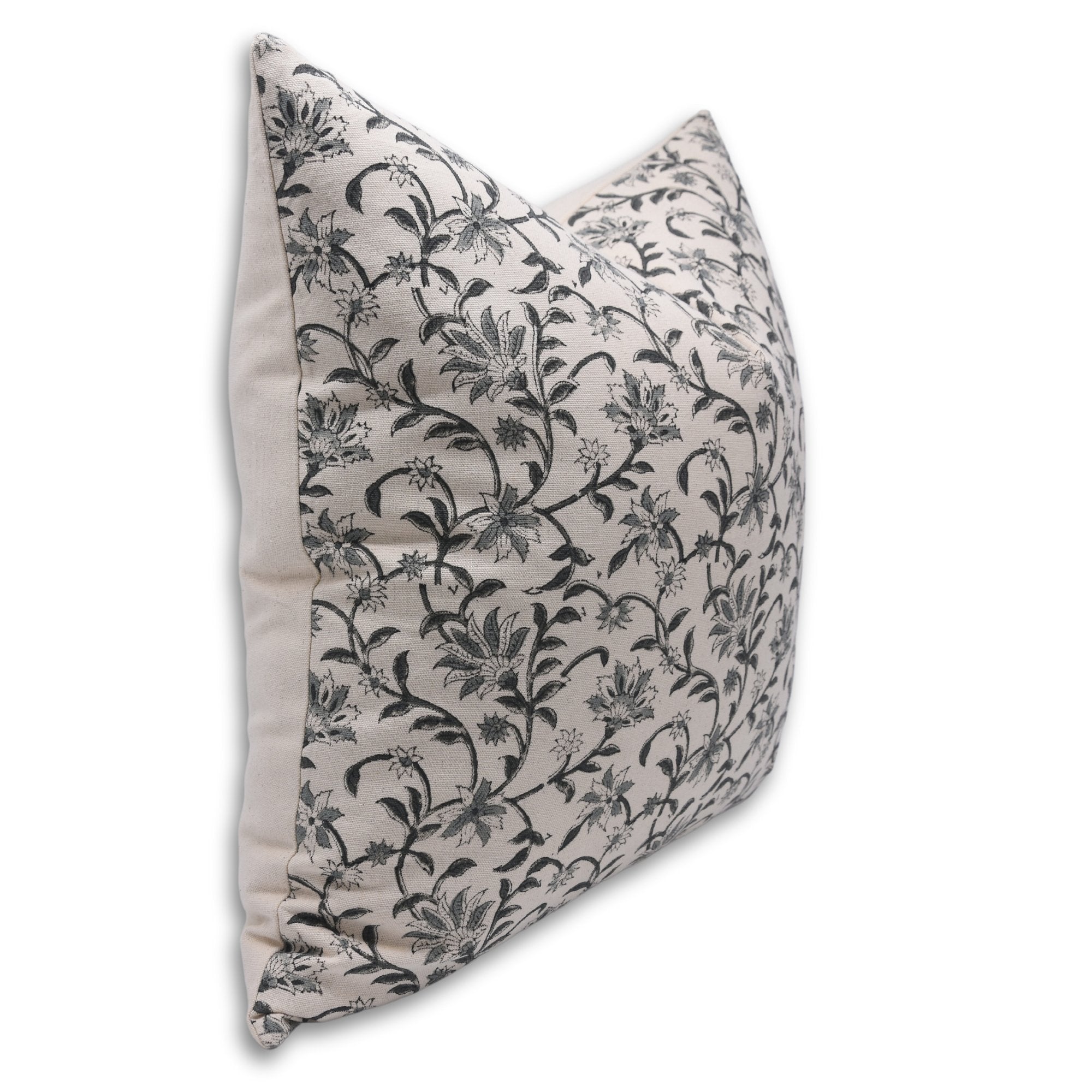 Hand Block Print duck canvas cotton designer pillow cover- ARADHANA - Fabdivine