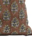 Throw Pillow Cover – Designer Collection of Hand Block Printed Duck Canvas Cotton - BETAL LEAF - Fabdivine