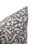 Block print Pillow cover for sofa, couch or bed- Duck Canvas- BLACK FOREST - Fabdivine