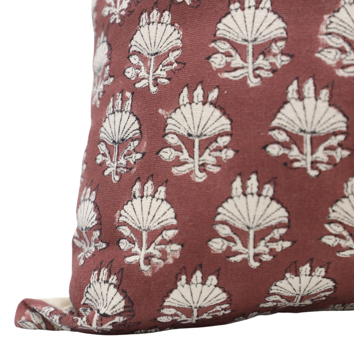 Square/Lumber block print pillow cover- Duck Canvas- CHHATRI - Fabdivine