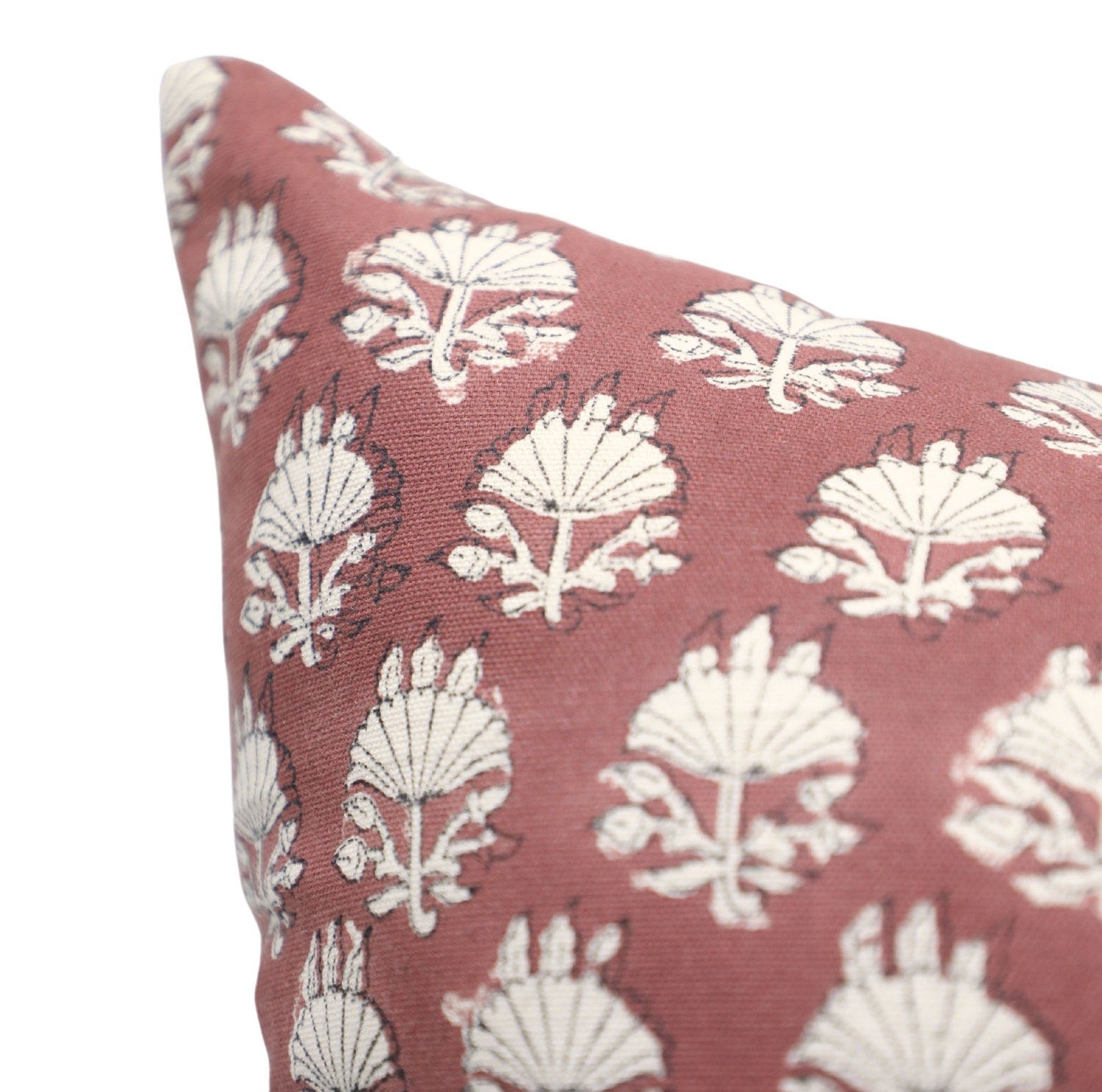 Square/Lumber block print pillow cover- Duck Canvas- CHHATRI - Fabdivine