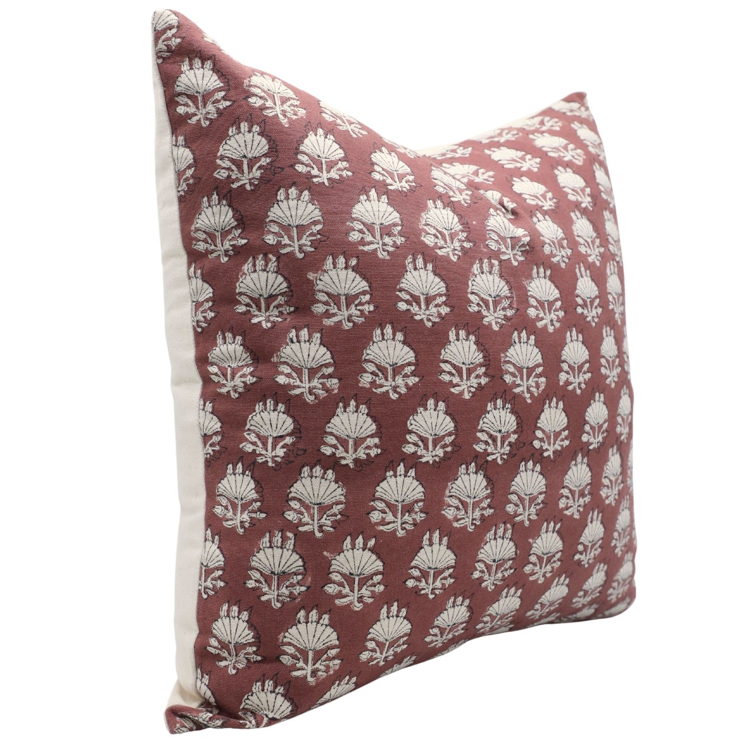 Square/Lumber block print pillow cover- Duck Canvas- CHHATRI - Fabdivine