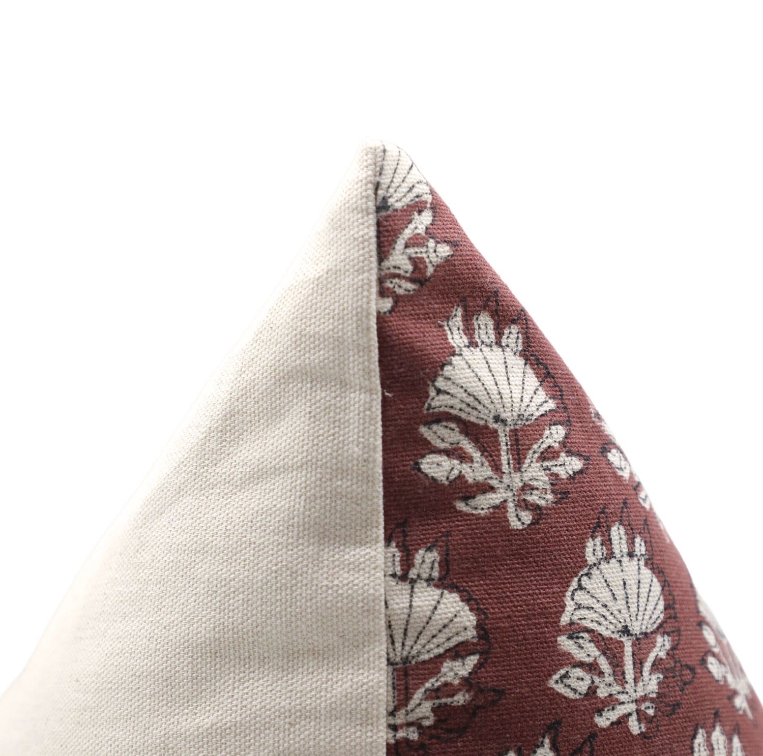 Square/Lumber block print pillow cover- Duck Canvas- CHHATRI - Fabdivine