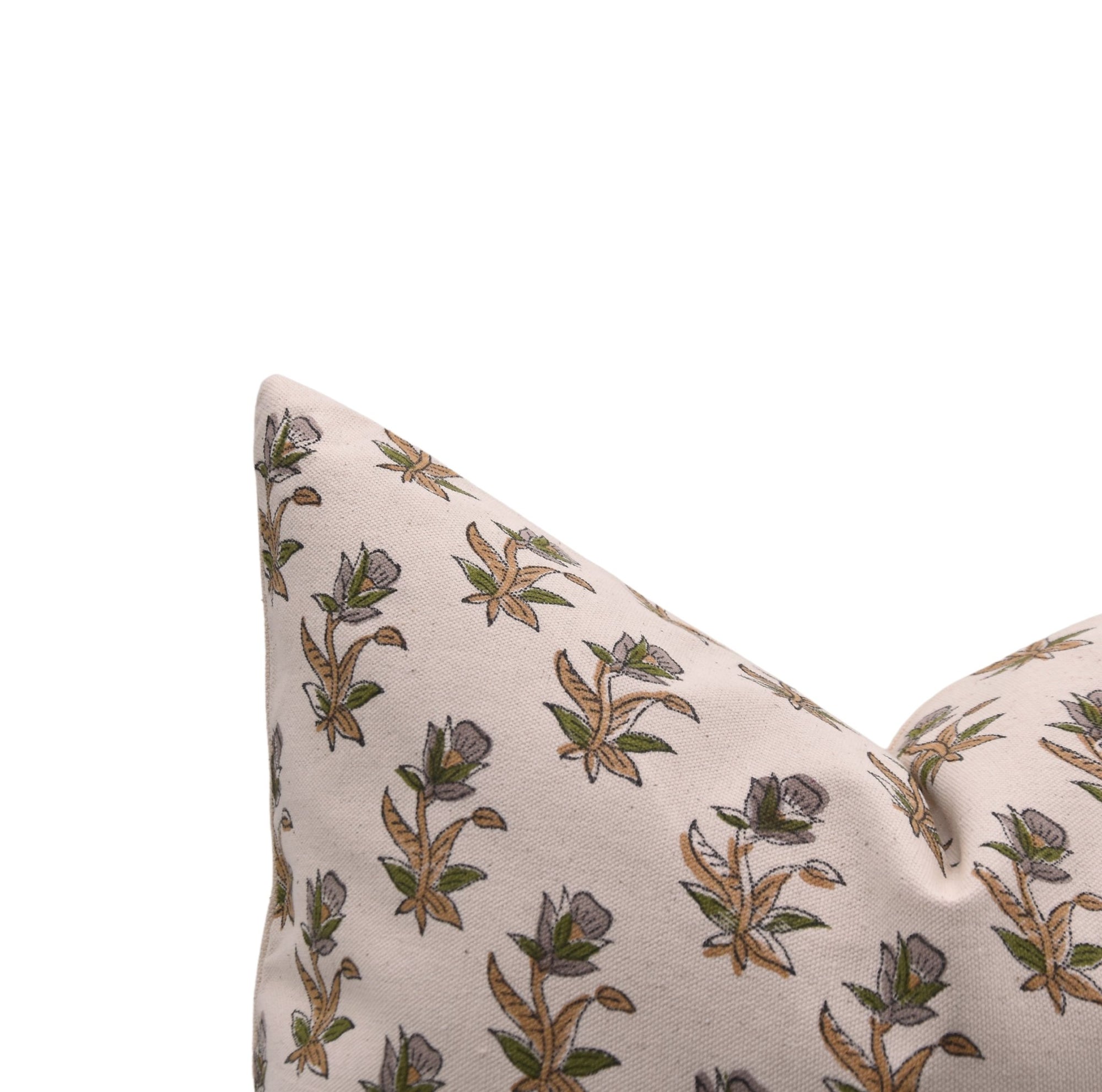 Square duck canvas cotton pillow cover - Coastal Tulip - Fabdivine