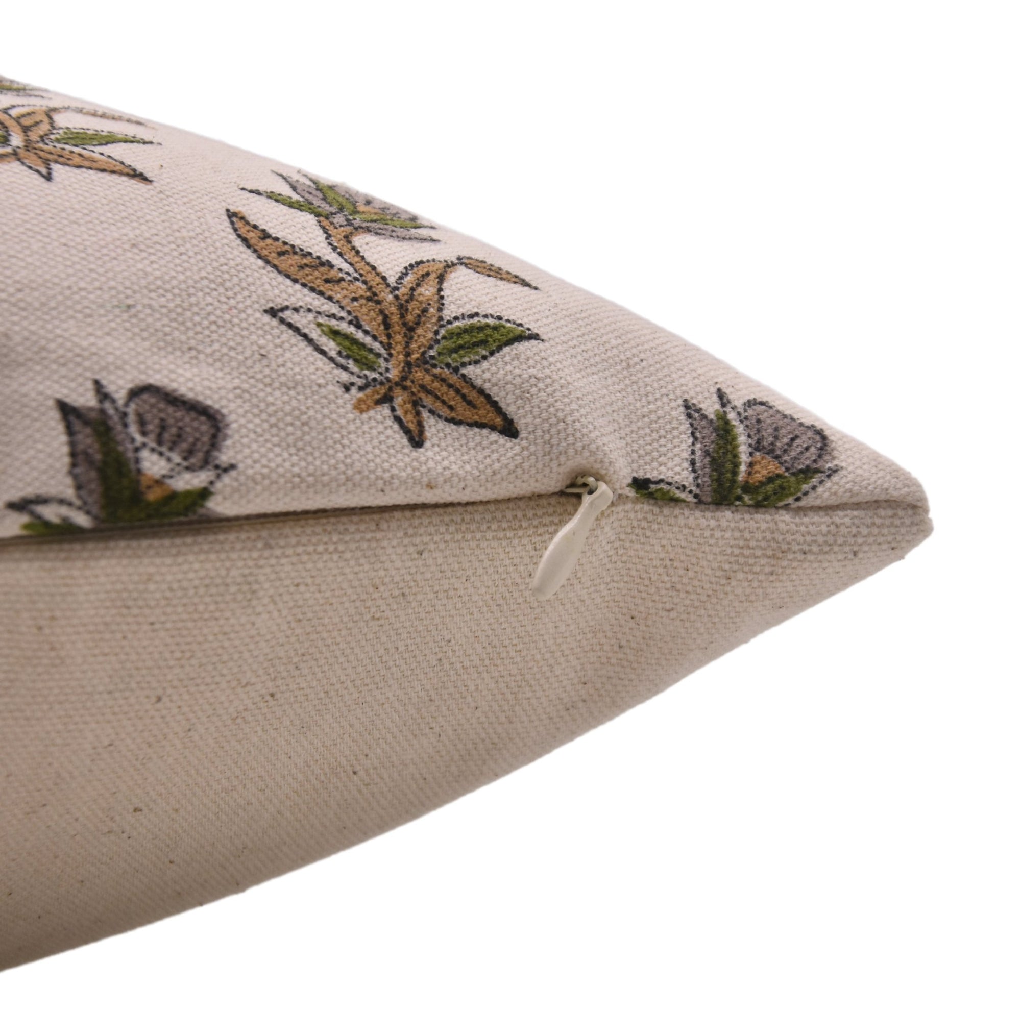 Square duck canvas cotton pillow cover - Coastal Tulip - Fabdivine