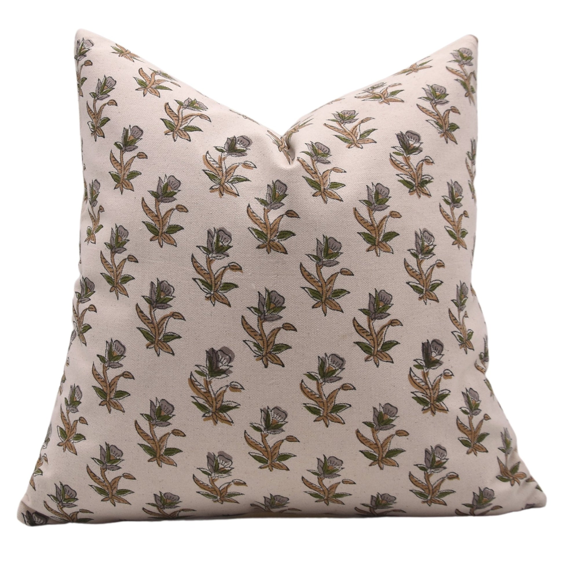 Square duck canvas cotton pillow cover - Coastal Tulip - Fabdivine