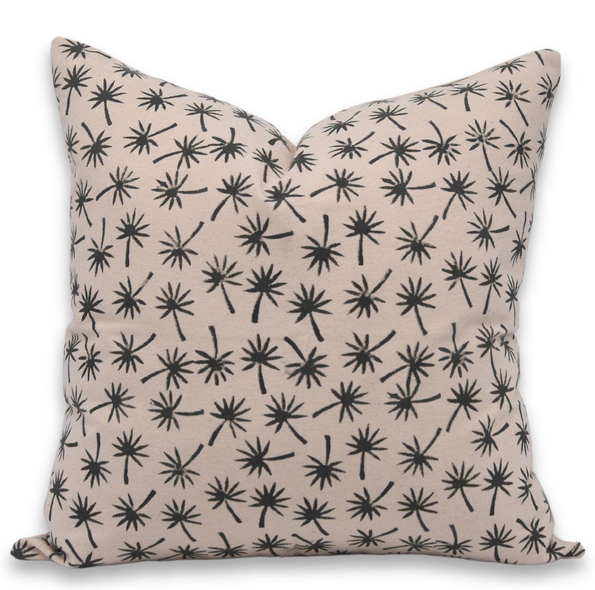 Throw Pillow Cover –Designer Collection of Hand Block Print Duck Canvas Cotton- COCONUT - Fabdivine