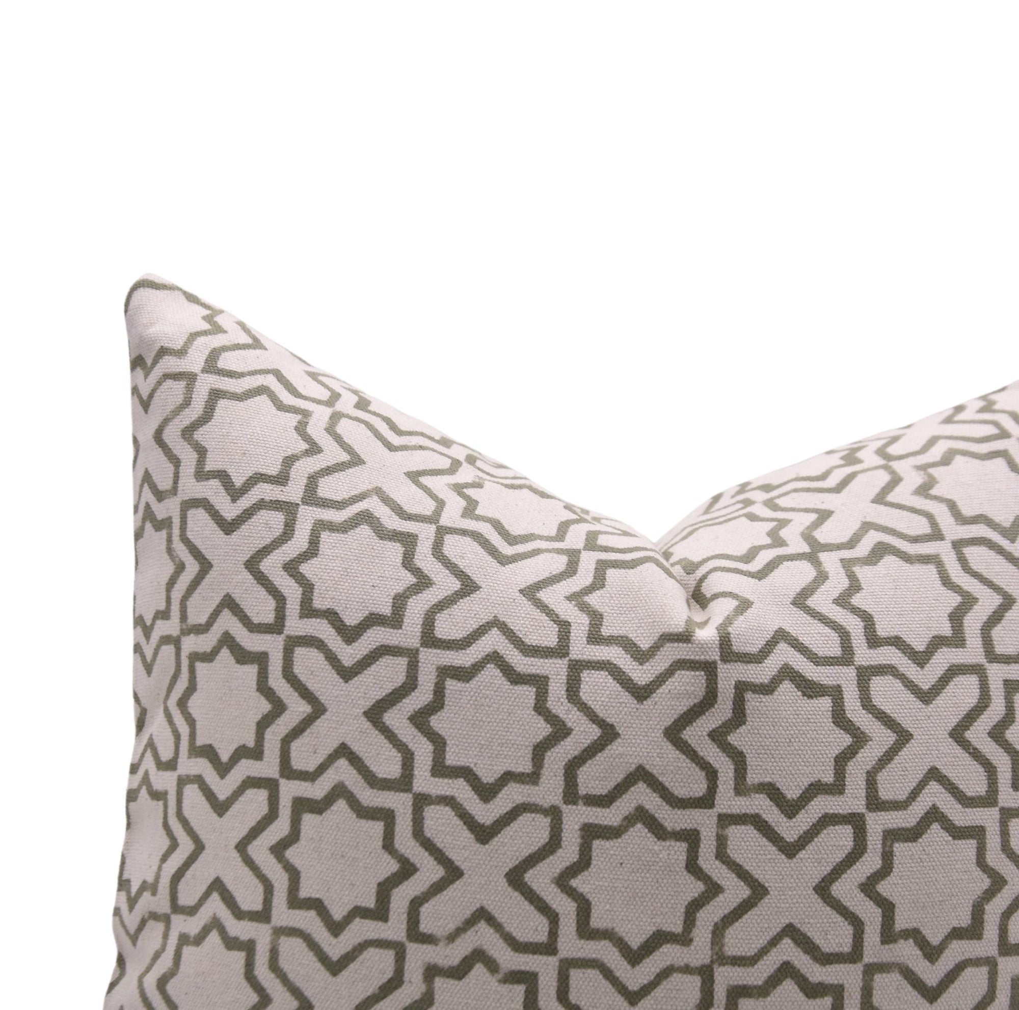 Block print Pillow cover for sofa, couch or bed - Duck Canvas Cotton - CROSSWORD - Fabdivine