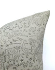 Throw Pillow Cover –Designer Collection of Hand Block Print Duck Canvas Cotton- FOREST DEER - Fabdivine